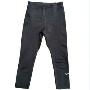Nike Black Dri-Fit Cropped Leggings w/Pockets Size Small running jogging yoga